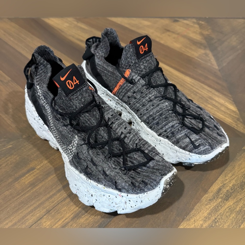 Nike Black and Orange Knit Athletic Shoes